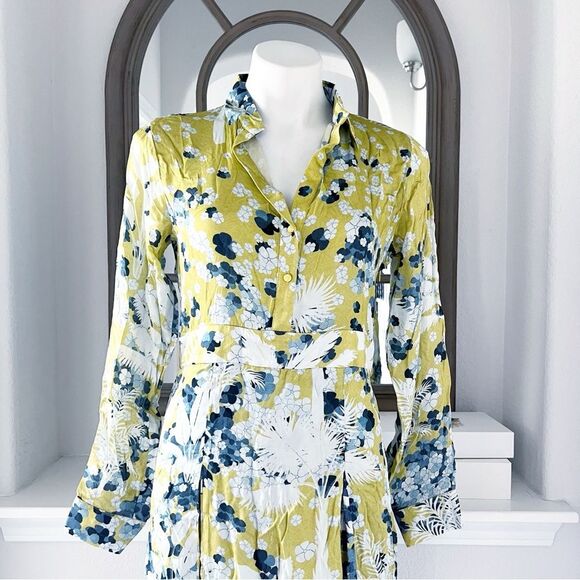 Falguni Shane Peacock Yellow Divine Long Maxi Dress, NWT, Size M - Picture 8 of 16